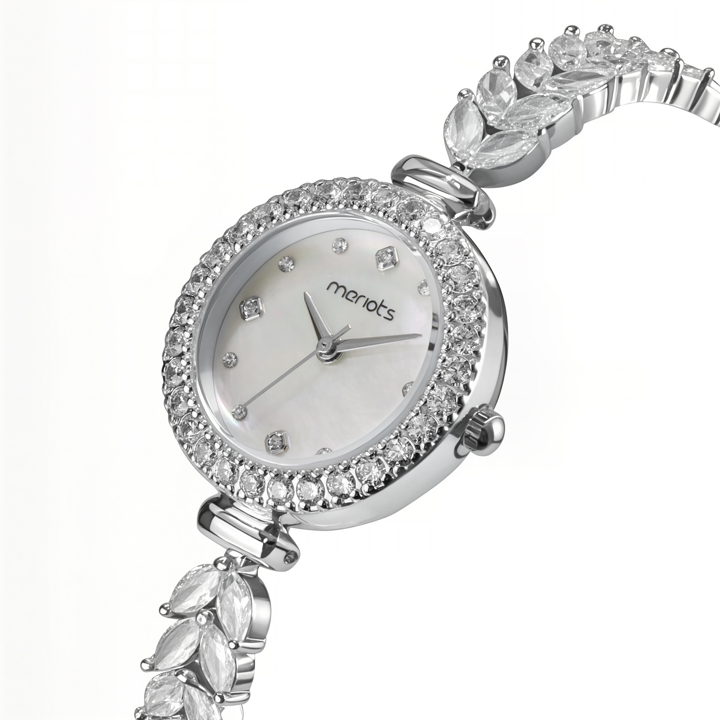 Carlie Three-Hand Silver Stainless White Mother Of Pearl Watch