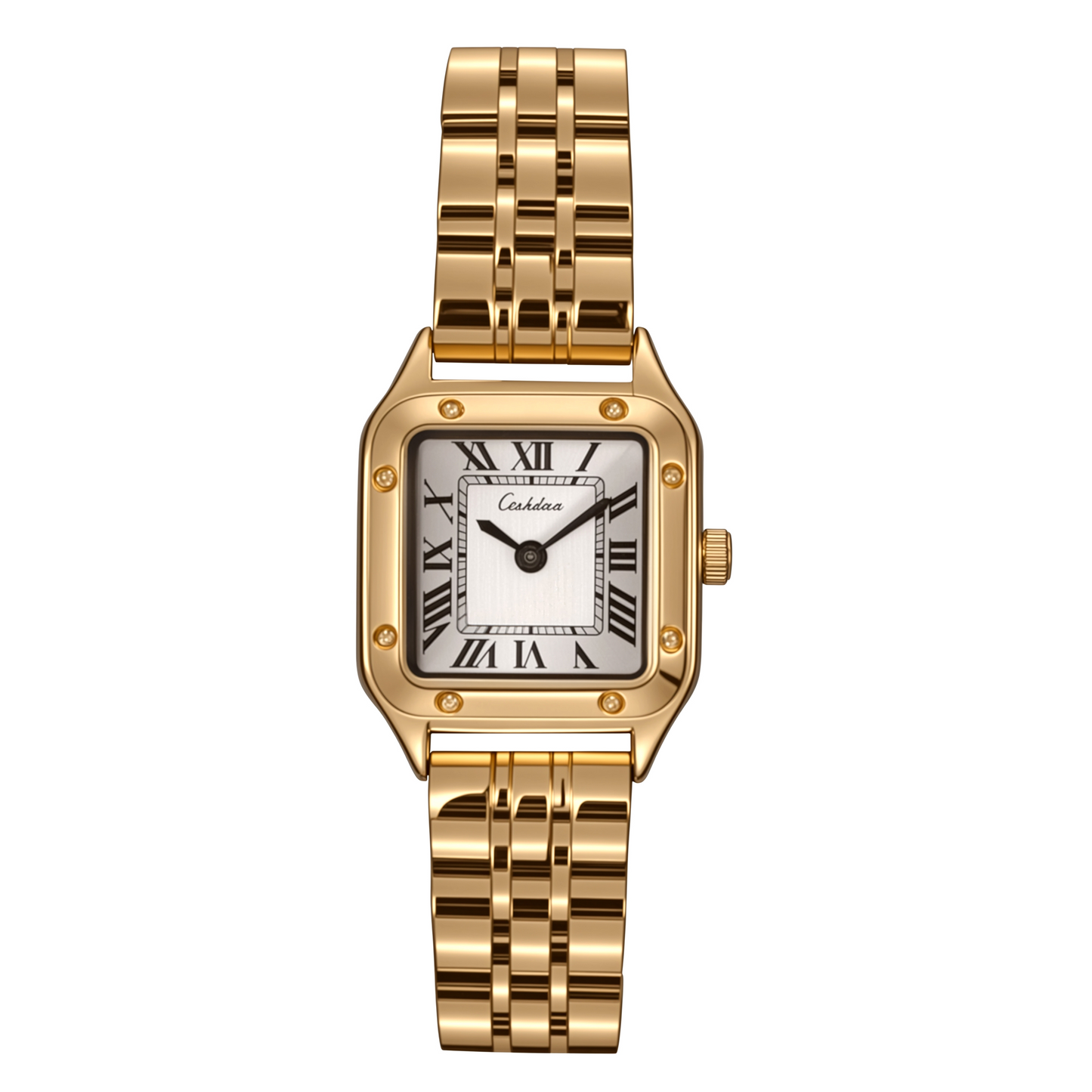 Raquel Two-Hand Date Gold-Tone Stainless Steel Watch