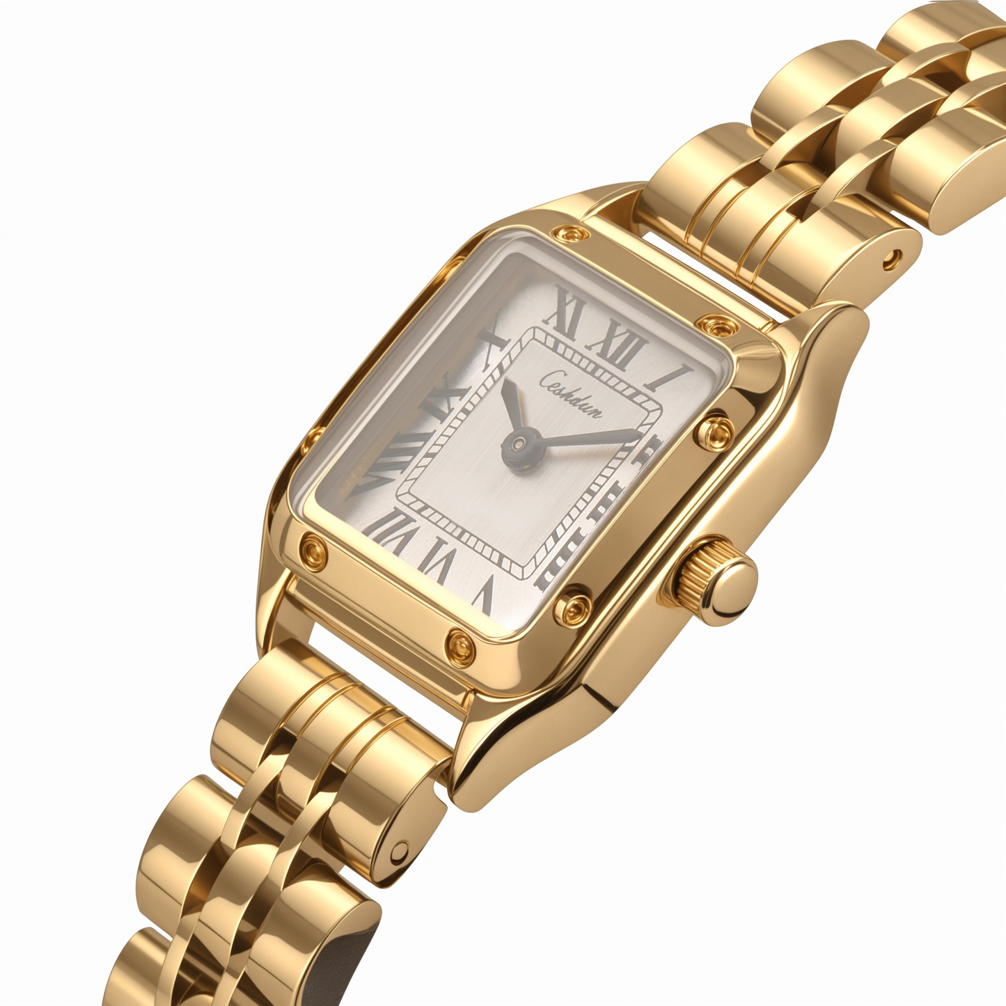 Raquel Two-Hand Date Gold-Tone Stainless Steel Watch