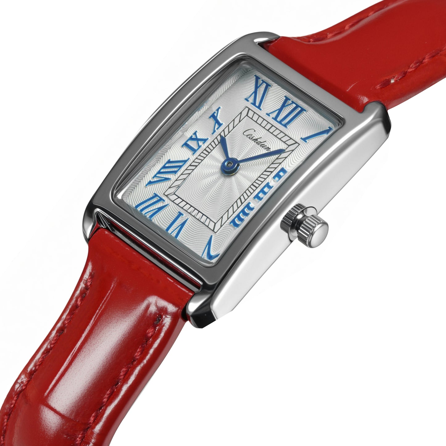 Raquel Two-Hand Date Red Leather Watch