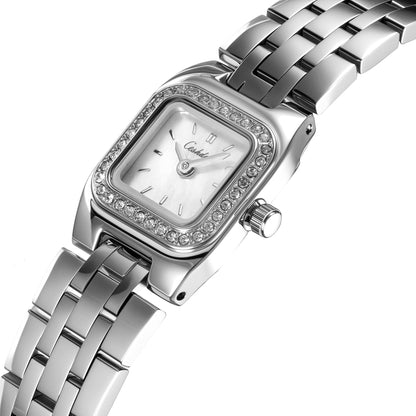 Mini Two-Hand Silver-Tone Stainless Steel Watch