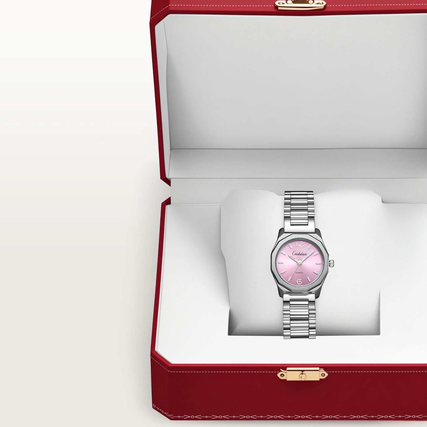 Starlight Color Pink & Silver Bracelet Watch