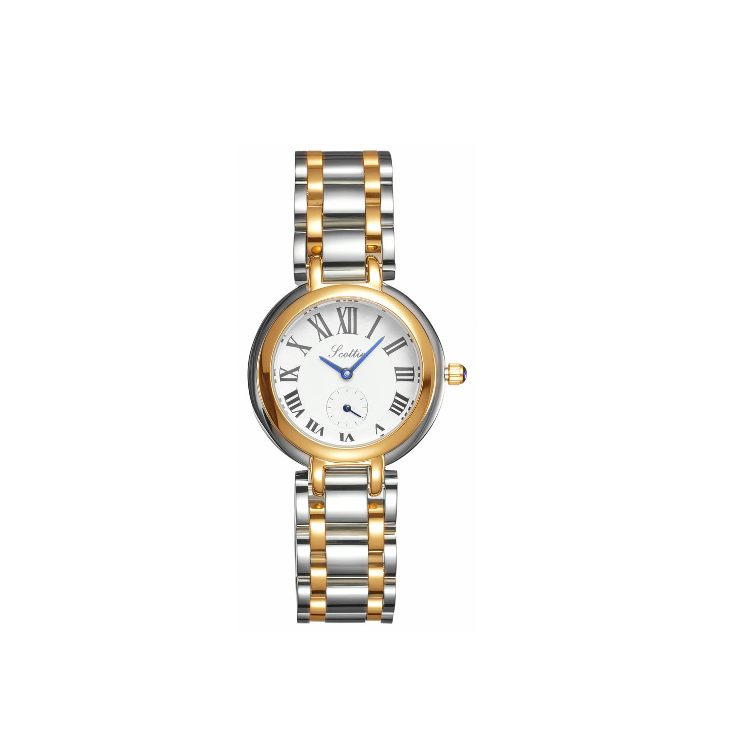 Gold&Silver Three-Hand Date Stainless Steel Watch